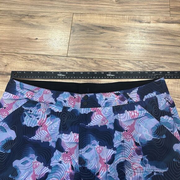 Speedo Women's Patterned Swim Coverup Shorts - Navy and Pink - Picture 6 of 11